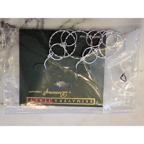 Primavera Italy Sterling Silver Multi Hoop Dangle Earrings By Danecraft - Picture 2 of 5